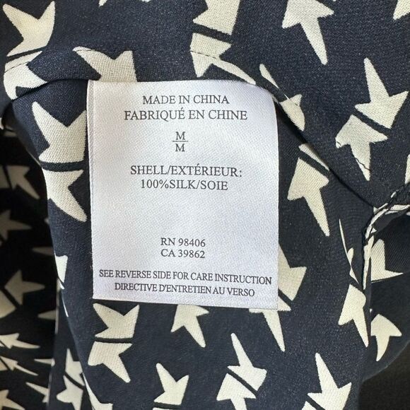 Theory Silk Arrow Print Navy High-low Tank - Picture 6 of 6